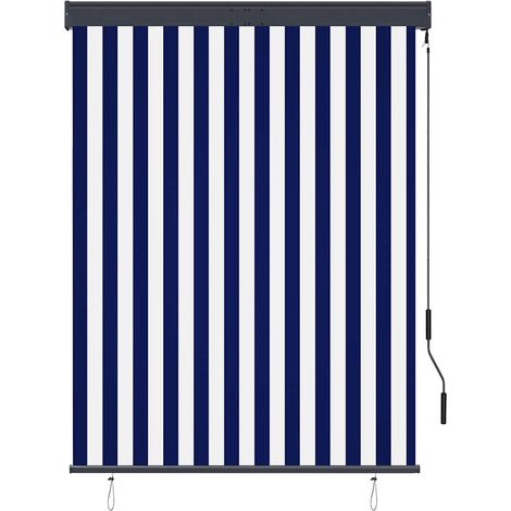 Store roulant d'extérieur 120x250 cm Bleu et blanc CFW6280939 (1/5)