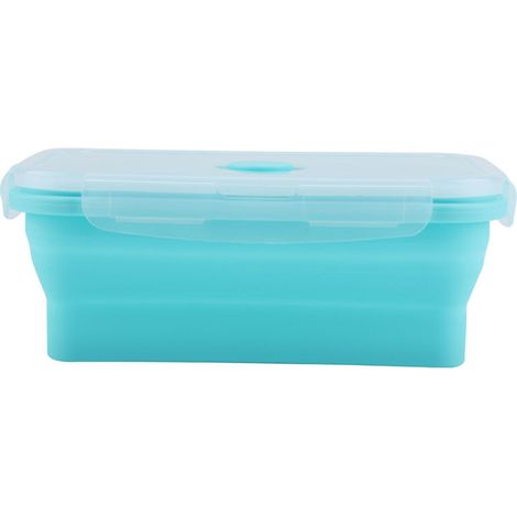 Portable Silicone Lunch Box Folding Microwave Safe Lunchbox Food Container Green 800ml (1/5)