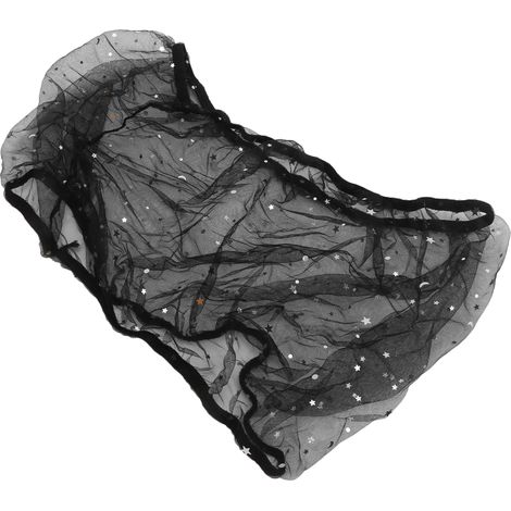 Accessoires pour cages à oiseaux : housses de cage en filet anti-poussière avec décor étoiles et lune (noir) (1/5)