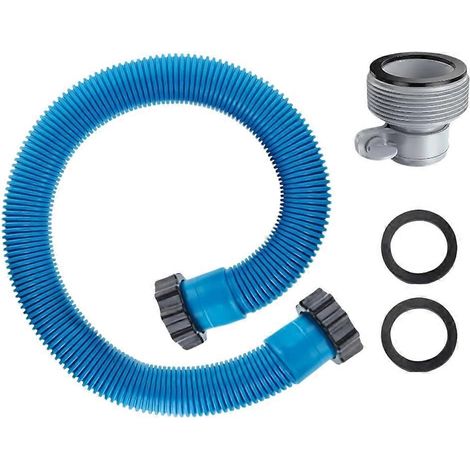 Kit de tuyau de remplacement renforcé pour pompe de piscine 1,5" - Tuyau fileté épais pour piscine hors sol - Kit de conversion bleu (1/5)