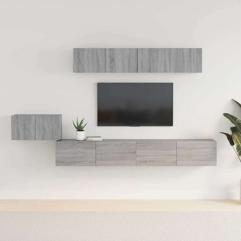 vidaXL 5 Piece TV Cabinet Set Grey Sonoma Engineered Wood (1/5)