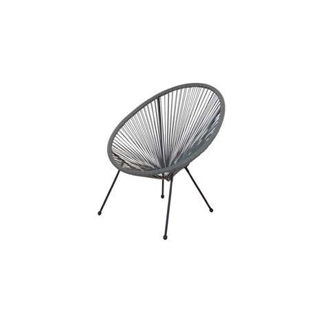 SEDIA RELAX CON SEDUTA A CORDE IN POLYRATTAN colore: grigio cm.70x69x81h. peso kg.5,4 VETTE