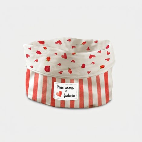 Cestino portaoggetti bagno idrorepellente Secret Love Righe Rosse (1/2)