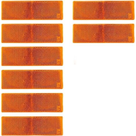 réflecteurs rectangulaires orange autocollants 148 x 48 mm, catadioptres réfléchissants pour remorque, camion, camping-car, véhicule et signalisation extérieu (1/5)
