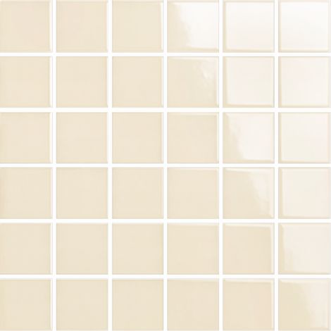 Mosaïque de grès cérame PICCOLO VELVET 5x5cm (finition brillante) - Beige - - 426 - Beige - boîte de 0.93 m2