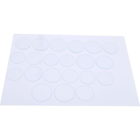 21-teiliges Set flacher Uhrengläser, 35–45 mm, glatte Ersatzgläser, hitzebeständig, 1,2 mm dick, polierte Kante, Uhrmacher-Set (1/5)