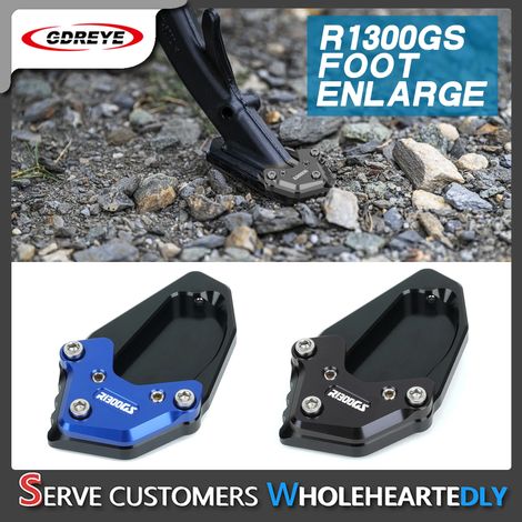 (Noir) Compatible avec BMW R1300GS 2023-2024 R 1300GS Moto Béquille latérale CNC, plaque d'extension, pédale maxpower (1/4)