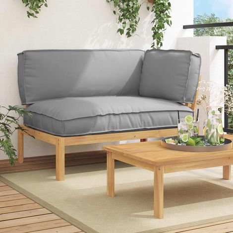 Sofa Set mit Kissen Uni Grau 133 x 92 x 69 cm Massivholz Akazie (1/5)
