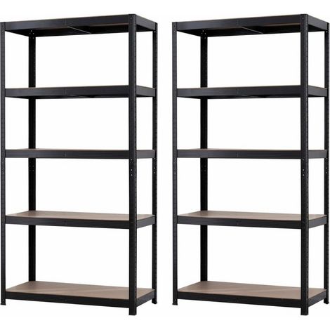Set 2 scaffali metallici neri (1/5)