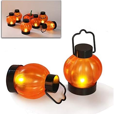 Lanternes citrouilles flottantes, bougies chauffantes, lot de 12. Lumières citrouilles LED flottantes sans flamme, fonctionnant sur piles, idéales pour Halloween et les fêtes à thème. (1/5)