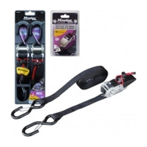 Master Lock 3058EURDAT Sangle d'Arrimage avec Crochets J et Cliquet, Jaune, 4,5m x 35mm Sangle