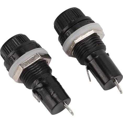 5x20-Sicherungshalter, aus hochtemperaturbeständigem Bakelit, Flach-/Rundgewinde, 10 A 250 V (1/5)