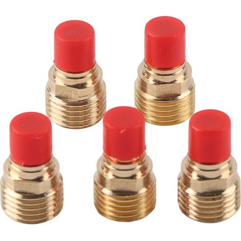 Cinq mandrins à lentille à gaz 45V44, 2,4 mm (3/32 pouces), adaptés à la torche de soudage TIG WP-9/20/25. (1/5)