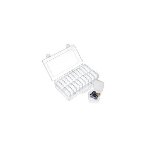 21 Boite Rangement Plastique avec Couvercles à Rabat, 20 Petite Boîtes de Rangement Transparentes et 1 Grande Boîte Rangement pour Rangement des Travaux Manuels,Outils de Couture,Petits Objets (1/5)