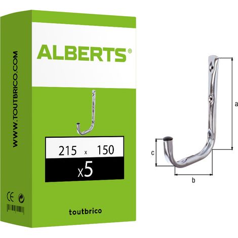 GAH Alberts Crochet mural simple 150 mm acier galvanisé 215 mm 18 mm - 802042 (1/4)