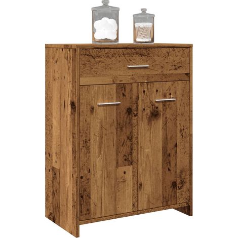 Armoire de salle de bain,Meuble de salle de bain vieux bois 60x33x80 cm bois ingénierie CFW58108 (1/5)