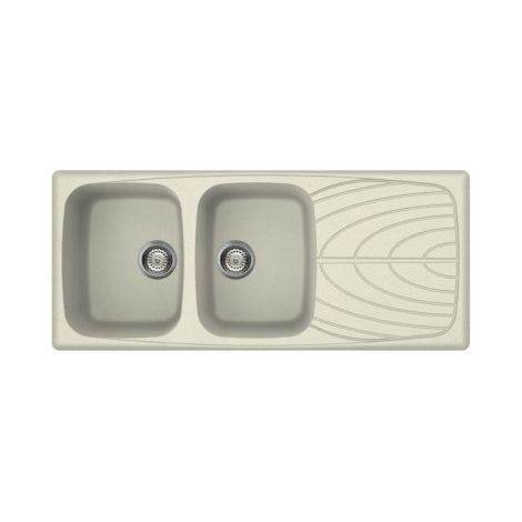 Lavello Elleci Incasso 2 vasche 116x50 Master 500 Granitek Bianco Antico LGM50062 (1/3)