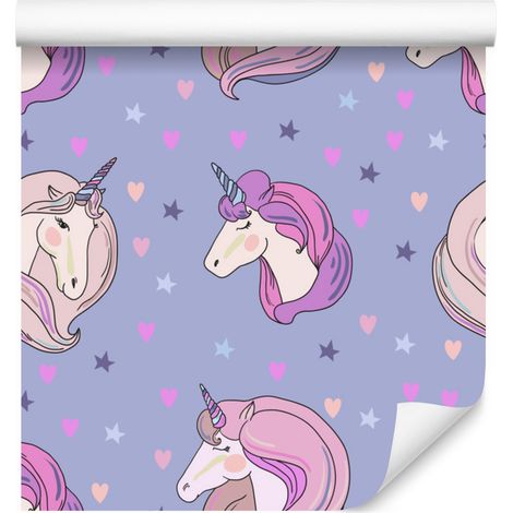 Hermoso papel pintado de unicornios para sala de estar y dormitorio, 50x1000 cm. (1/5)