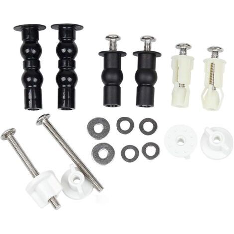 3 Paires Abattant WC Fixations Charnières, Vis pour Toilette Ensemble de Fixation Charnière vis Fixations Extensible Caoutchouc Vis Convient à Toutes Les Toilettes- (1/5)