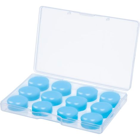 Tapones de silicona reutilizables para los oídos, resistentes al agua, con reducción de ruido para dormir y nadar, 6 pares, color azul
