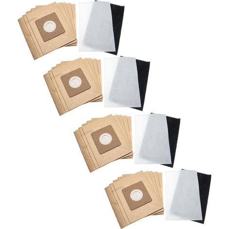 vhbw 24-Part Filter + Paper Bag Set compatible with Moulinex MO2423PA, MO5233PA/4Q0, MO182501/4Q0 Vacuum Cleaner