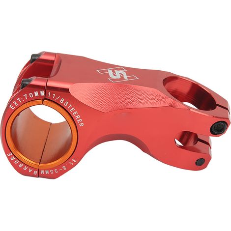 Rehausseur de potence de vélo 70 mm ultra léger - 17 degrés pour guidon de 35 mm et 31,8 mm, pour vélo de route et VTT, rouge (1/5)