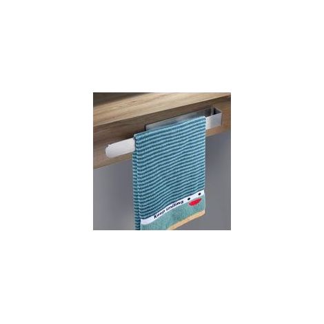 (Argent) 1 pièce Porte-serviettes sans perçage - Porte-serviettes de salle de bain solide et auto-adhésif de 32 cm - Porte-serviettes mural - Porte-serviettes sans perçage pour la cuisine ou les toile (1/5)