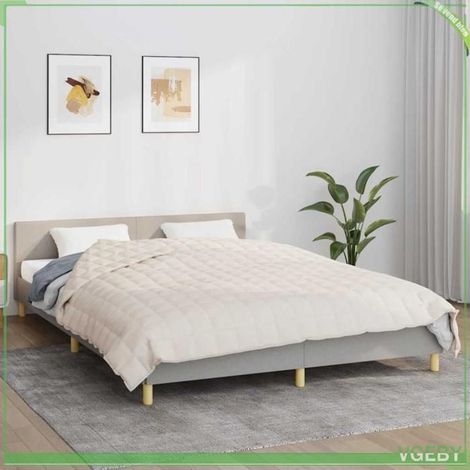 Couverture lestée - FAFEISY - 350765 - 15 kg - 220x235 cm - Crème clair (1/5)