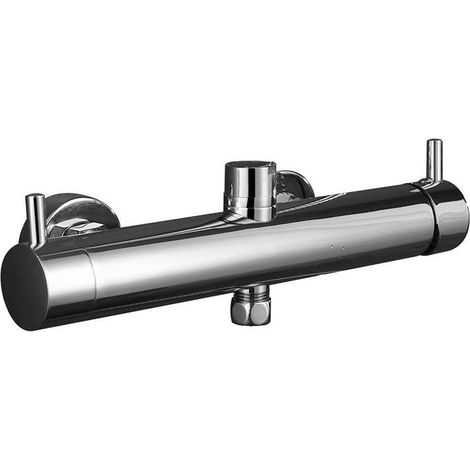 Rubinetto monocomando per colonna doccia TOR/VER, forma rotonda, realizzato in ottone e finitura cromata lucida, con deviatore integrato e maniglia di facile utilizzo (1/5)