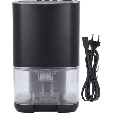 Déshumidificateur compact de 1 litre (35 oz) avec LED 7 couleurs, arrêt automatique, idéal pour la maison, la chambre ou le sous-sol, noir, prise UE AC100-240V. (1/5)