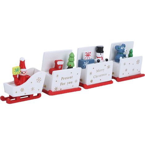 Train en bois pour enfants, jouet de Noël, décoration à monter soi-même pour la maison ou le bureau, cadeau blanc (1/5)