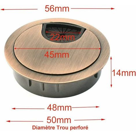 VURAHOME - Table De Bureau Passe Fil Alliage 4Pcs Passe Câble Pour De Zinc Diamètre 50Mm (1/4)