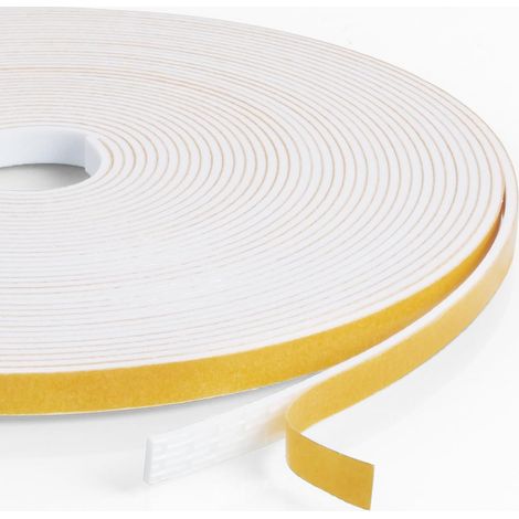 Joint Fenetre Isolation Anti Froid, Joint Isolation pour Porte Fenêtre autocollante pour portes, Joint Fenêtre Isolation du bruit, Joint de fenêtre Joint en Mousse(6mm x 1.5mm x 10M, Blanc) (1/5)
