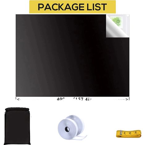 Rideau de fenêtre occultant, 100 % opaque, protection de la vie privée, 400 x 145 cm (1/2)