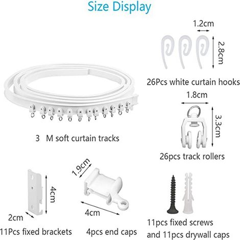 3-meter curved track, PVC track curtain silent sliding track, flexible U-shaped plastic steel arc guide rail (1/5)