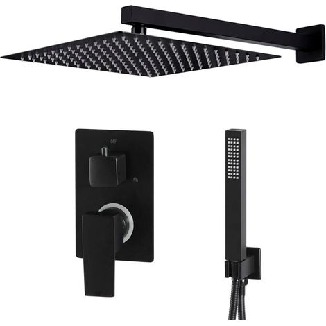 Set completo sistema doccia soffione in acciaio inox nero 020003108
