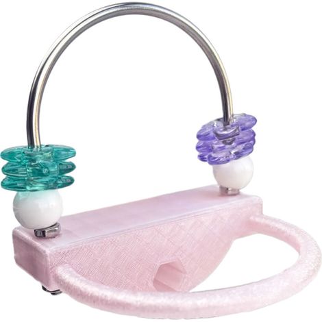 Jouet de support de perche d'oiseau avec la fleur à mâcher-Rose (1/2)