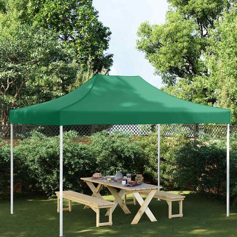 Toit de tente de réception 4x3 m – Bâche de remplacement pour tente pliante – Tissu Oxford 600D enduit PVC – Vert – Résistant aux UV et à l'eau – 410 x 280 cm (1/5)