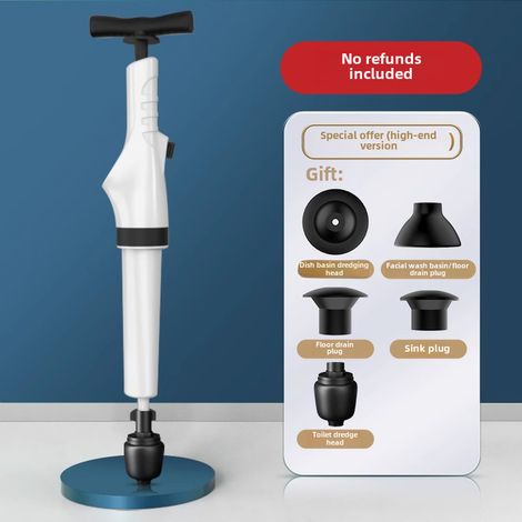 Déboucheur de toilettes, outil spécial pour déboucher les canalisations de toilettes en une seule opération, nouveau canal (modèle amélioré haut de gamme avec 5 têtes [charge pour lavabo monobloc, etc (1/5)