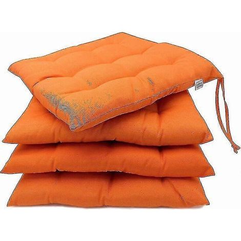 Lot de 4 coussins de chaise de jardin. 40 x 40 cm. orange (1/5)