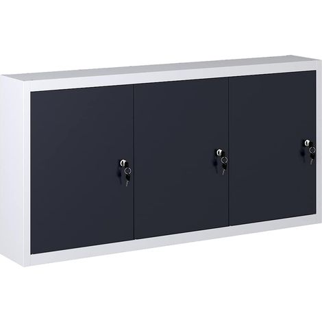 Armoire à outils murale-Meuble de rangement Style Industriel Métal Gris et noir 805531 (1/5)