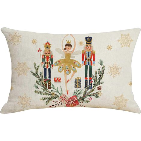 Housse Coussin Noel 50x30, Taie D Oreiller De Noel, Decoration Noel Interieur Maison, Deco Salon Chambre, Décoration Americaine Housse De Coussin Canape Chaise, Idee Cadeau Personnalisé Original (F) (1/5)
