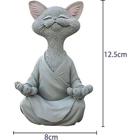 Katzenskulptur – Dekoration für den Außenbereich – Zen-Katze in entspannter Sitzposition (1/5)