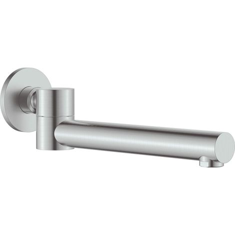 Bocca per vasca da bagno rotonda in ottone 24.4 cm girevole finitura acciaio spazzolato - Casvo