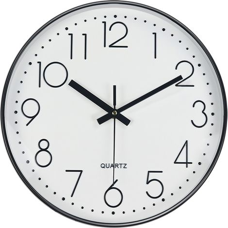 jomparis Wanduhr ohne Ticken Analoge 30cm Rund Wanduhr Dekor für Wohnzimmer, Zimmer, Büro (Schwarz)