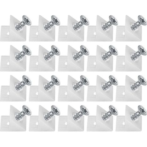 20 cunei in plastica per cassetti di mobili, staffe di fissaggio, stabilizzatori per connettori posteriori, connettore per cassetti inferiori con viti per riparare ripiani di mobili cedevoli.