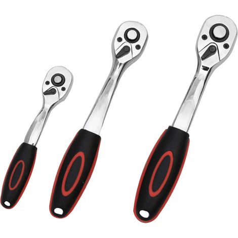 Clé À Cliquet - 72 Dents - Acier Chrome-Aluminium - Pour Réparation Meubles Appareils Électriques Vélos Automobiles - Lot De 3 (1/5)
