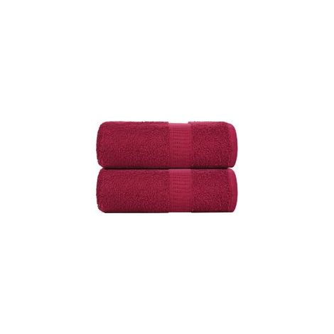 Waschlappen, 2er-Set, bordeauxrot, 30 x 30 cm, 360 g/m² - Crezuo
