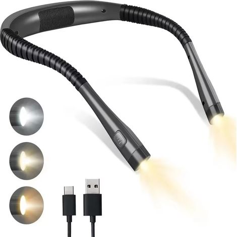 Lampe de cou LED, idéale pour étudier, travailler, bricoler ou voyager, pour les tâches minutieuses et une utilisation nomade.-AquaForge (1/5)