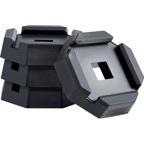VEVOR Cuscinetti Livellanti Durevole, 4 Pezzi in Gomma Rimorchio, Ognuno con Capacita 2,3 T, Cuscinetto Stabilizzatore con Ampia Superficie Compatibilita del Piede di Supporto 139,7 mm (1/5)